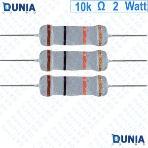 10k ohm 2 watt Two watt Resistor ±5% 10kΩ 10 Kohms 10000 ohms Metal Oxid Film Resistance