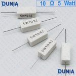 10 ohm 5 watt Five watt Resistor ±5% 10Ω 10 ohms Ceramic Cement Wirewound Resistance