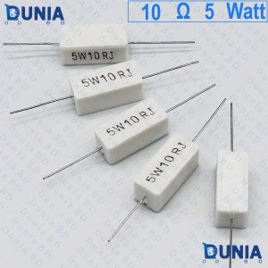 10 ohm 5 watt Five watt Resistor ±5% 10Ω 10 ohms Ceramic Cement Wirewound Resistance