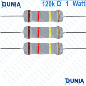 120k ohm 1 watt One watt Resistor ±5% 120kΩ 120 Kohms 120000 ohms Metal Oxid Film Resistance