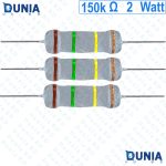 150k ohm 2 watt Two watt Resistor ±5% 150kΩ 150 Kohms 150000 ohms Metal Oxid Film Resistance