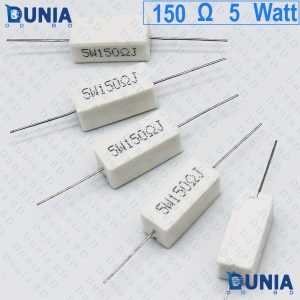 150 ohm 5 watt Five watt Resistor ±5% 150Ω 150 ohms Ceramic Cement Wirewound Resistance