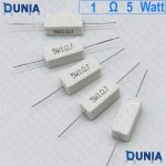 1 ohm 5 watt Five watt Resistor ±5% 1Ω 1 ohms Ceramic Cement Wirewound Resistance