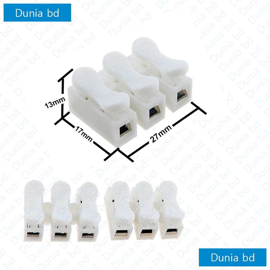 2 & 3 Pin Spring Wire Connector Terminal Block Cable Clips Self Lock Press Push Quick Wire Clip Connector - Image 4