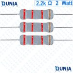 2.2k ohm 2 watt Two watt Resistor ±5% 2.2kΩ 2.2 Kohms 2200 ohms 2k2 Metal Oxid Film Resistance