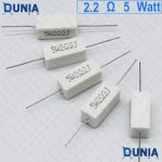 2.2 ohm 5 watt Five watt Resistor ±5% 2.2Ω 2.2 ohms Ceramic Cement Wirewound Resistance