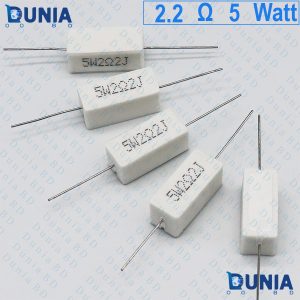 2.2 ohm 5 watt Five watt Resistor ±5% 2.2Ω 2.2 ohms Ceramic Cement Wirewound Resistance