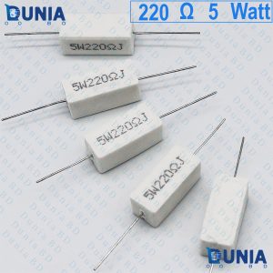 220 ohm 5 watt Five watt Resistor ±5% 220Ω 220 ohms Ceramic Cement Wirewound Resistance
