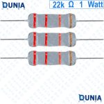 22k ohm 1 watt One watt Resistor ±5% 22kΩ 22 Kohms 22000 ohms Metal Oxid Film Resistance