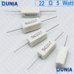 22 ohm 5 watt Five watt Resistor ±5% 22Ω 22 ohms Ceramic Cement Wirewound Resistance