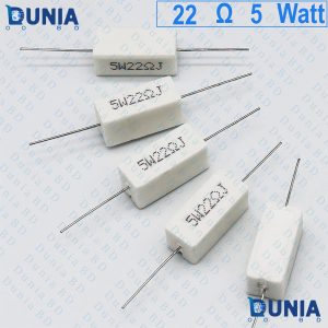 22 ohm 5 watt Five watt Resistor ±5% 22Ω 22 ohms Ceramic Cement Wirewound Resistance