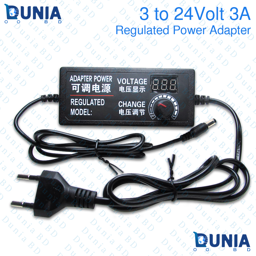 Adjustable AC to DC 3V-12V 5A 3V-24V 3A Universal Variable Adapter With Display Screen Voltage Regulated Switching Power Supply