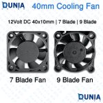 40mm Cooling Fan 12V DC 7 Blade & 9 Blade Variations Brushless Axial Fan for 3D Printer Router Electronics Cooling