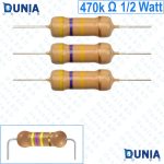 470k ohm 1/2 watt Half watt Resistor ±5% 470kΩ 470 Kohms 470000 ohms Carbon Film Resistance