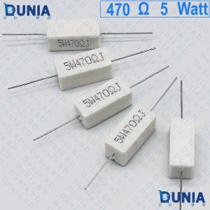 470 ohm 5 watt Five watt Resistor ±5% 470Ω 470 ohms Ceramic Cement Wirewound Resistance