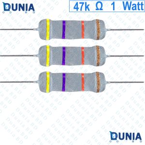 47k ohm 1 watt One watt Resistor ±5% 47kΩ 47 Kohms 47000 ohms Metal Oxid Film Resistance