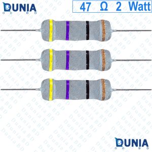 47 ohm 2 watt Two watt Resistor ±5% 47Ω 47 ohms Metal Oxid Film Resistance