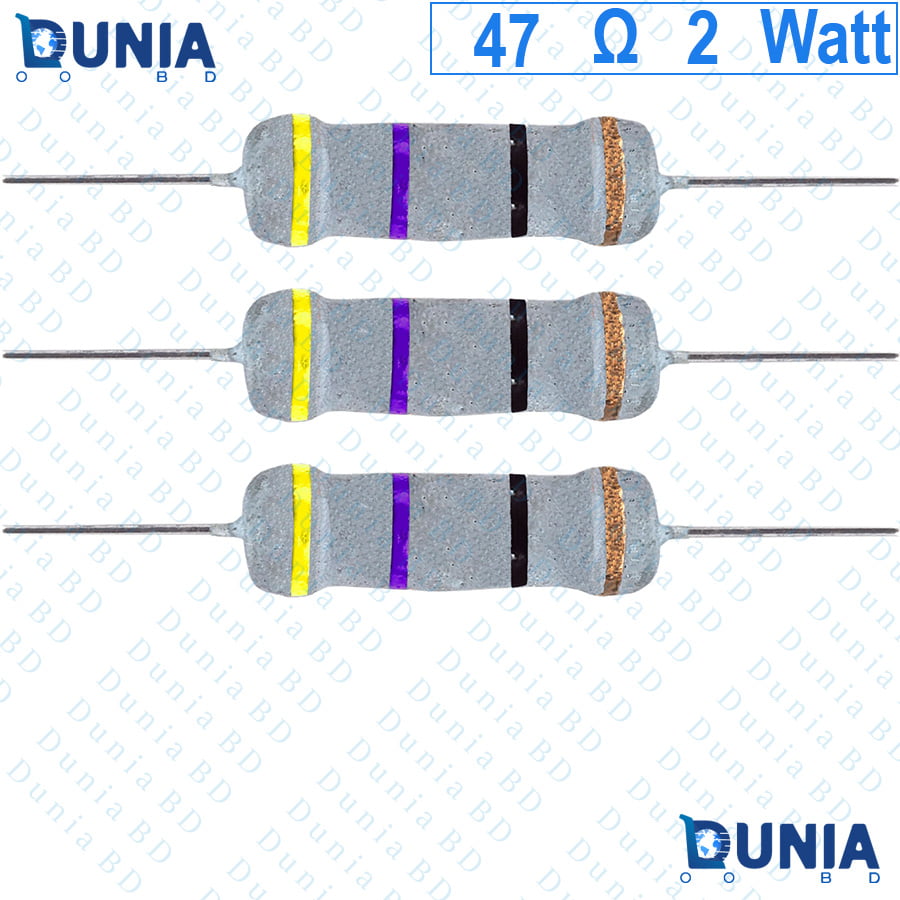47 ohm 2 watt Two watt Resistor ±5% 47Ω 47 ohms Metal Oxid Film Resistance