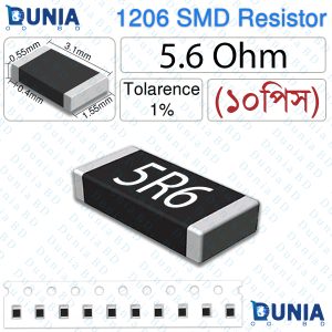 5.6 Ohm 5R6 1206 SMD Resistor 1/4W ±1% Tolerance Precision Low-Value Current Sense Chip Resisto