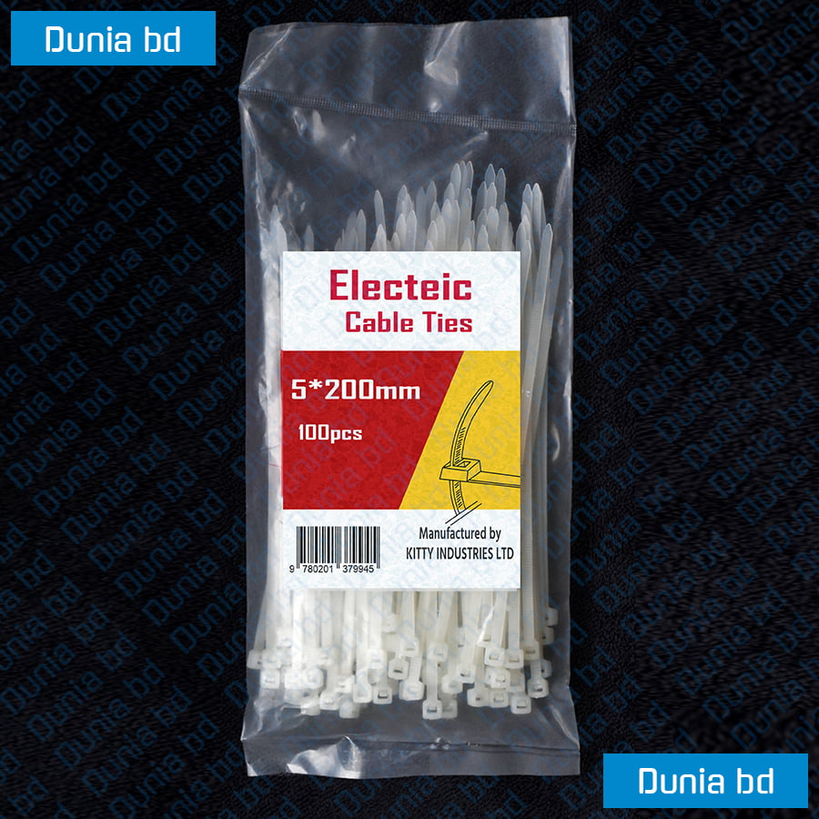 8 inch Cable Ties (5*200mm) Zip Wraps Strap Nylon Fastening Ring Loop Wire industrial Cable Ties - Image 2