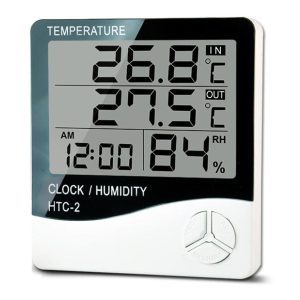 Temperature Humidity hygrometer thermometer HTC-2 LCD Digital Indoor Outdoor Sensor Probe with Clock