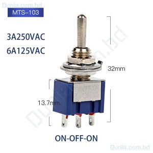 MTS-101 MTS-102 MTS-103 ON OFF ON Miniature Toggle Switch