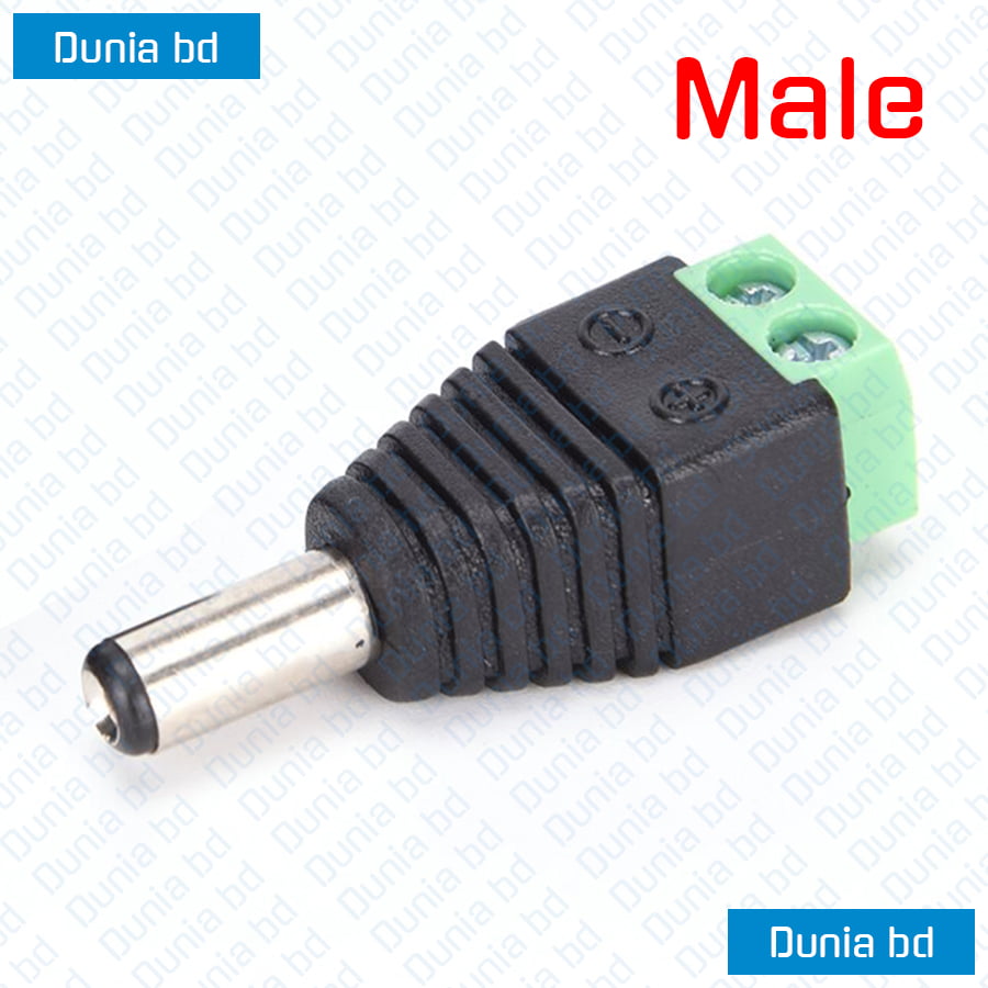 DC Power Jack Plug 2.1mm x 5.5mm Female Male Pair Adapter Connector - Image 2