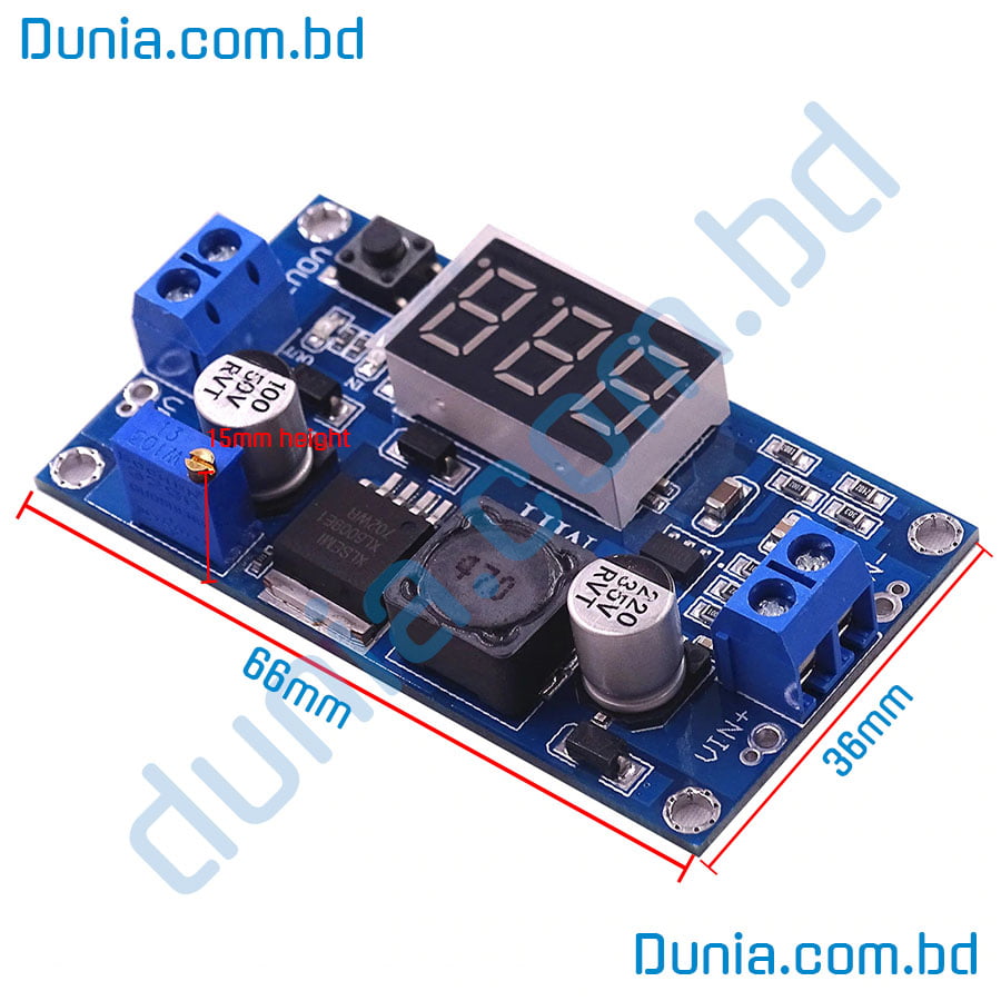 DC-DC Adjustable Boost Step Up Converter Booster Power Supply Module with LED Voltmeter XL6009 - Image 2