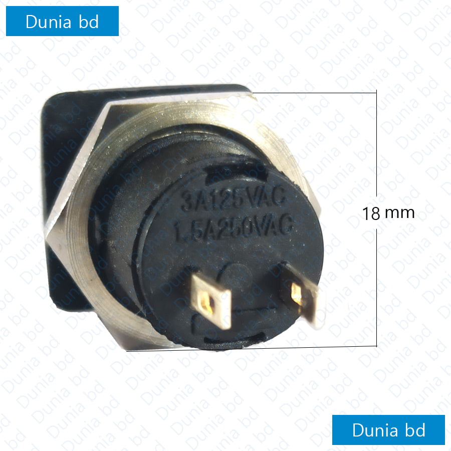 Square Push Button (Momentary Switch) Red AC DC ON-OFF - Image 4