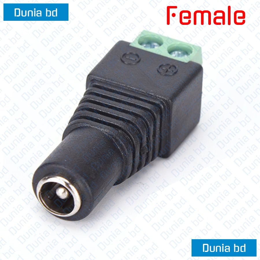 DC Power Jack Plug 2.1mm x 5.5mm Female Male Pair Adapter Connector - Image 3