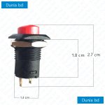 Square Push Button (Momentary Switch) Red AC DC ON-OFF