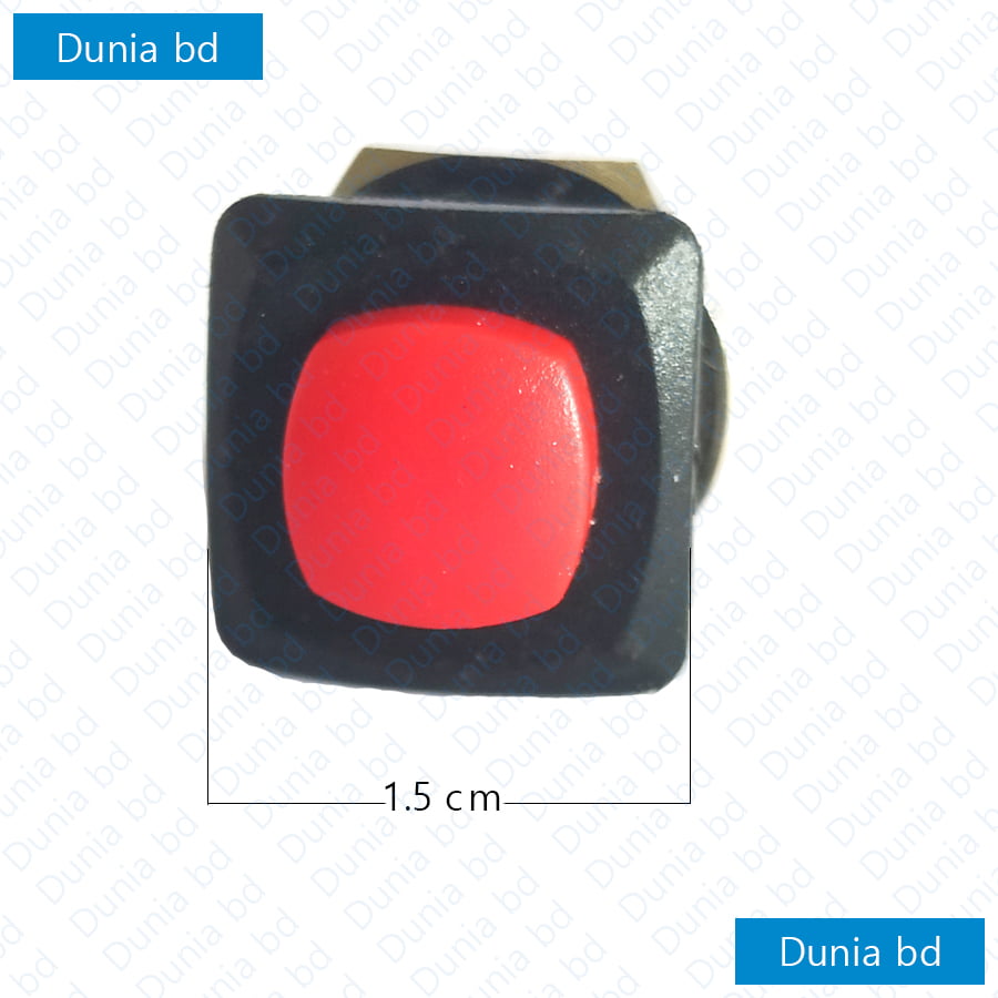 Square Push Button (Momentary Switch) Red AC DC ON-OFF - Image 2