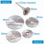 6 pcs Mini Circular Saw Blade Set HSS Cutting Disc Rotating Drilling Tool Accessories Material Used For Wood Plastic Aluminum Cutting Crafts Production Electric Blades
