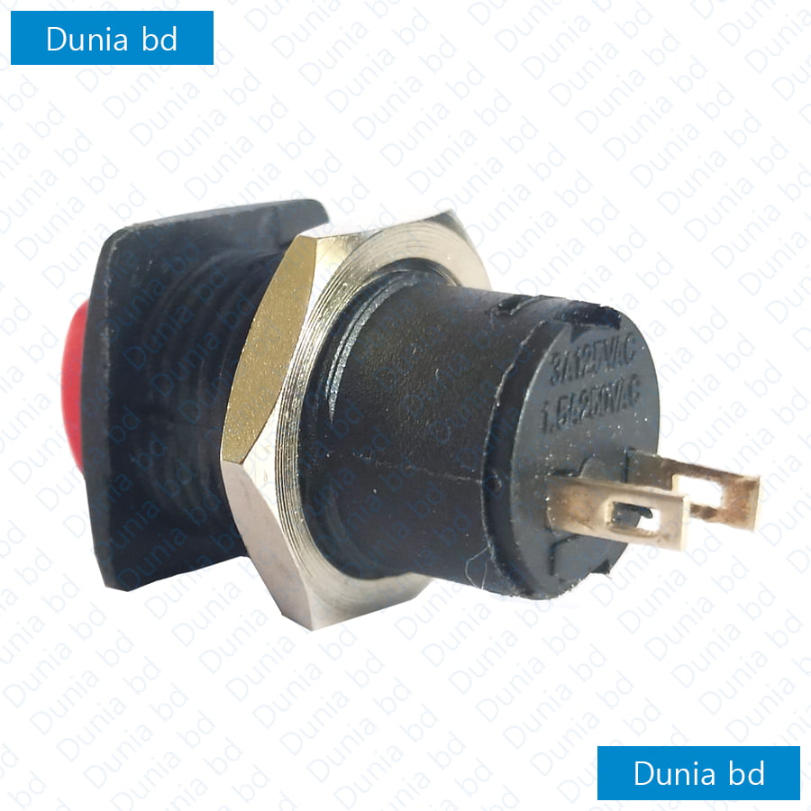 Square Push Button (Momentary Switch) Red AC DC ON-OFF - Image 3