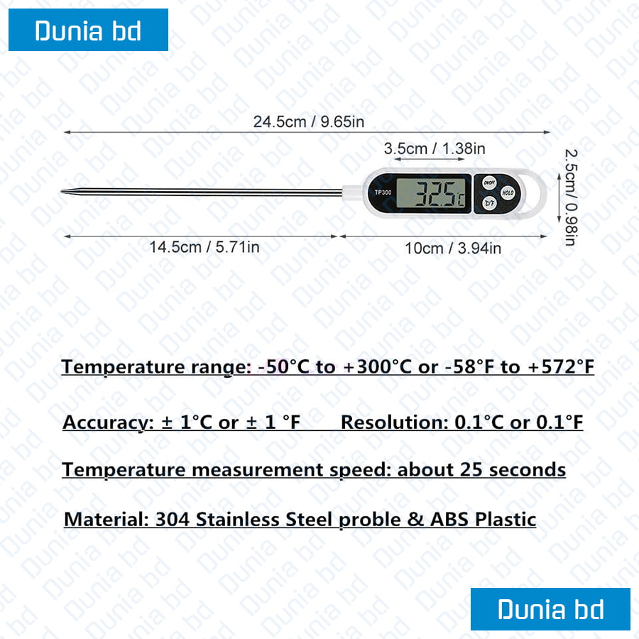 TP300 Digital Food Thermometer Probe For Kitchen BBQ Meat Water Milk Oil Tea Soup Oven Temperature Measuring Tool - Image 2